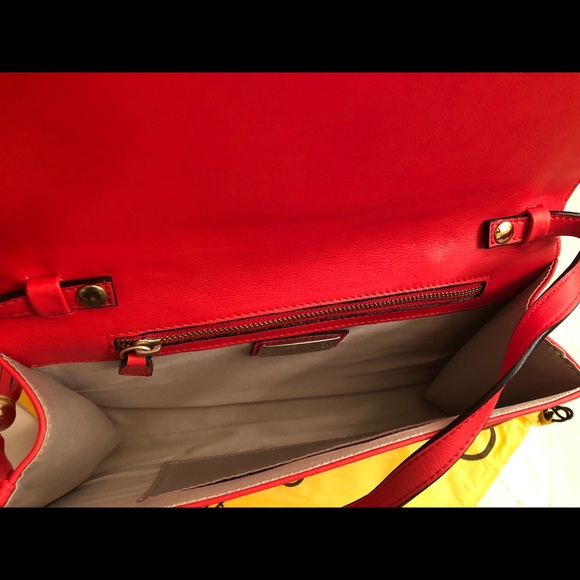 NWT! VALENTINO Lena Red Leather Clutch Crossbody - Picture 7 of 8
